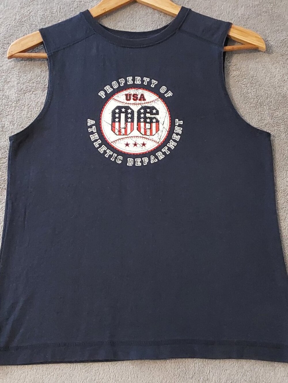 Boys Vintage Fun to the 4th USA Athletic Tank Top Size M 8 Patriotic Sleeveless